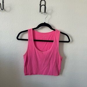 Neon Pink Ribbed Tank Top